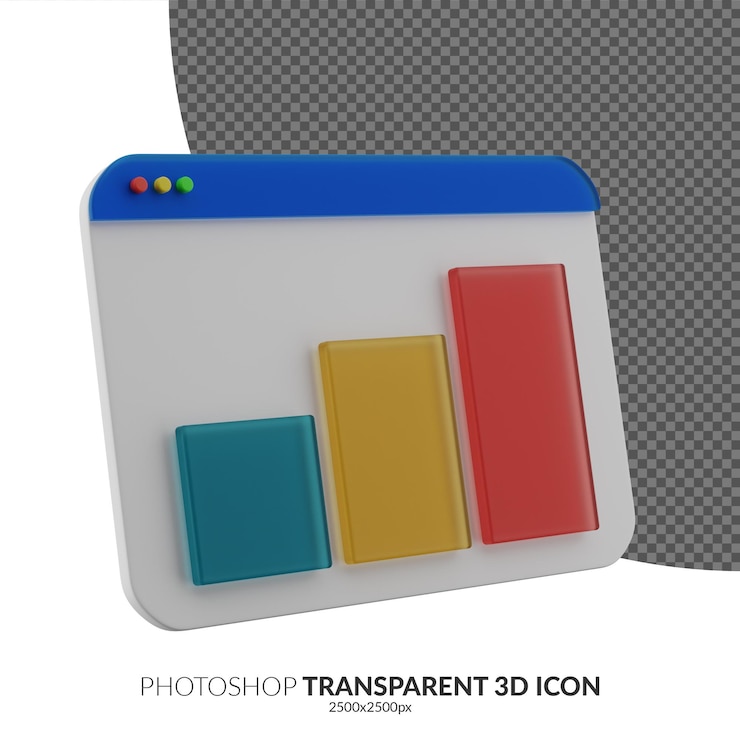 PSD 3d dashboard tech icon