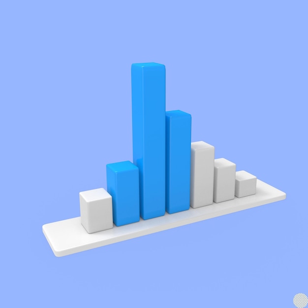 PSD analisi di dati 3d bar finanze crescita grafico di successo aziendale illustrazione isolata