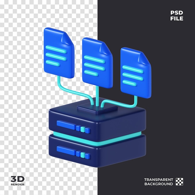 PSD rendering dell'icona di raccolta dati 3d