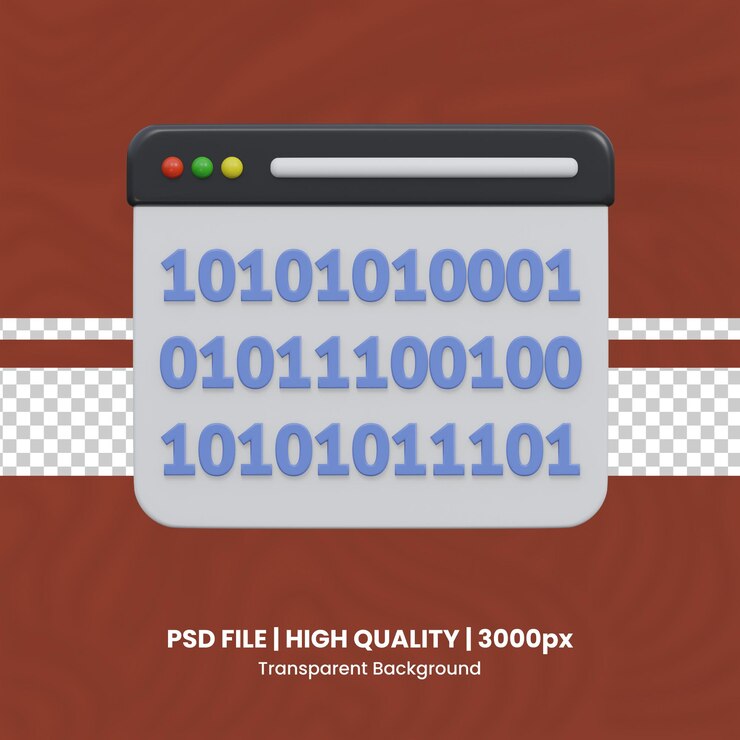 PSD 3d data encryption cyber security 3d set transparent background psd