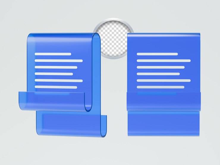 PSD 3d data management and paper document icons