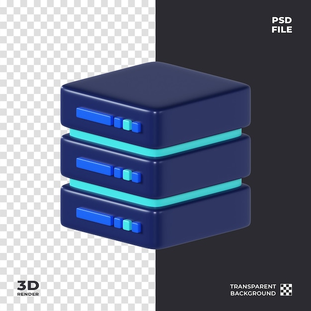 PSD 3d データベース アイコン レンダリング