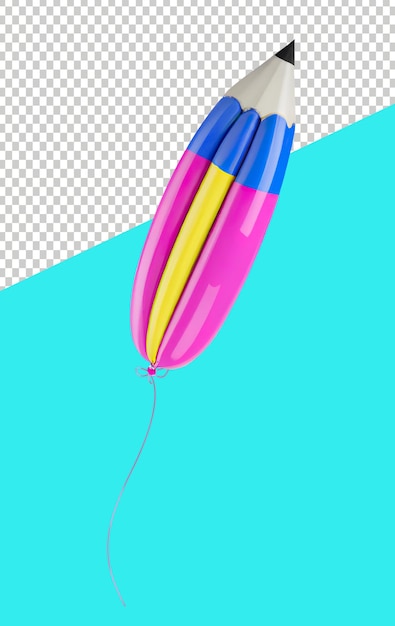 3d de globo infantile galleggiante con forma di lapiz per pintar
