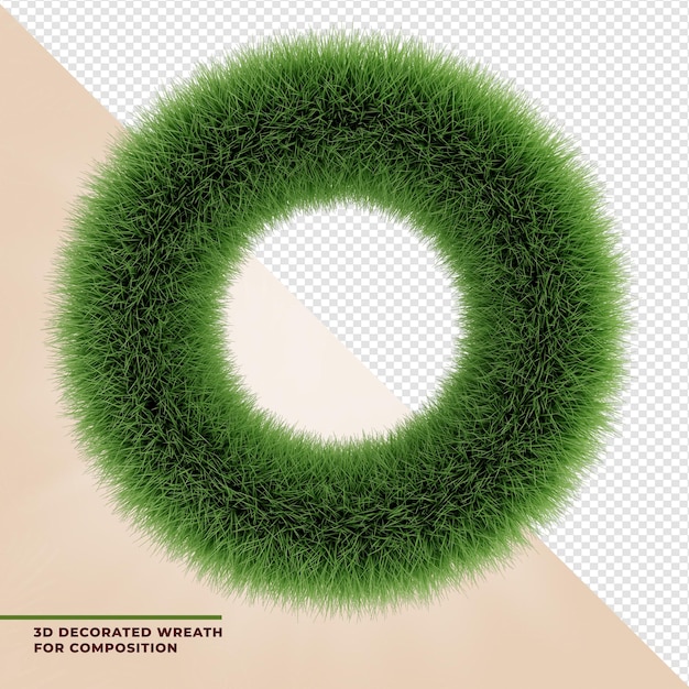 3d decorated wreath for composition