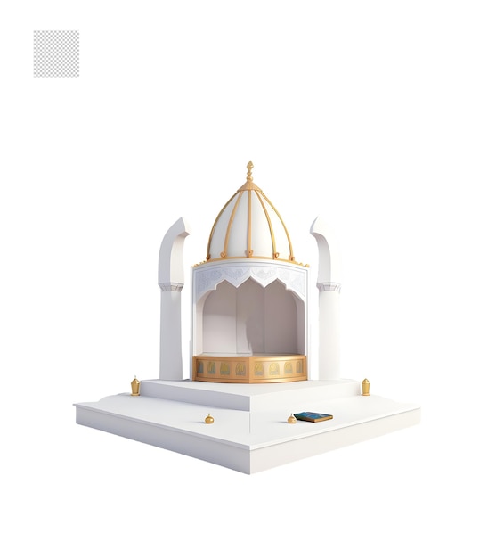 PSD 3d decorative islamic realistic podium stage png