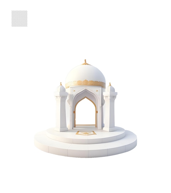 PSD 3d decorative islamic realistic podium stage png