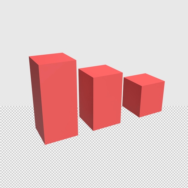 3d decrease graph concept rendered illustration