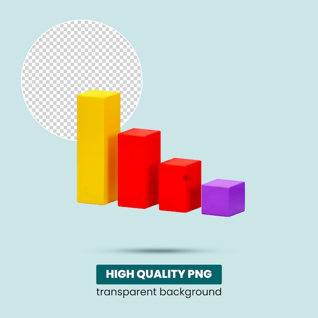3d decreasing bar chart