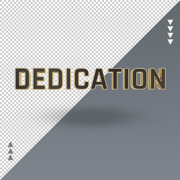 3d dedication black gold icon rendering front view