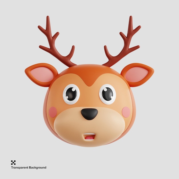 PSD 3d deer head icon