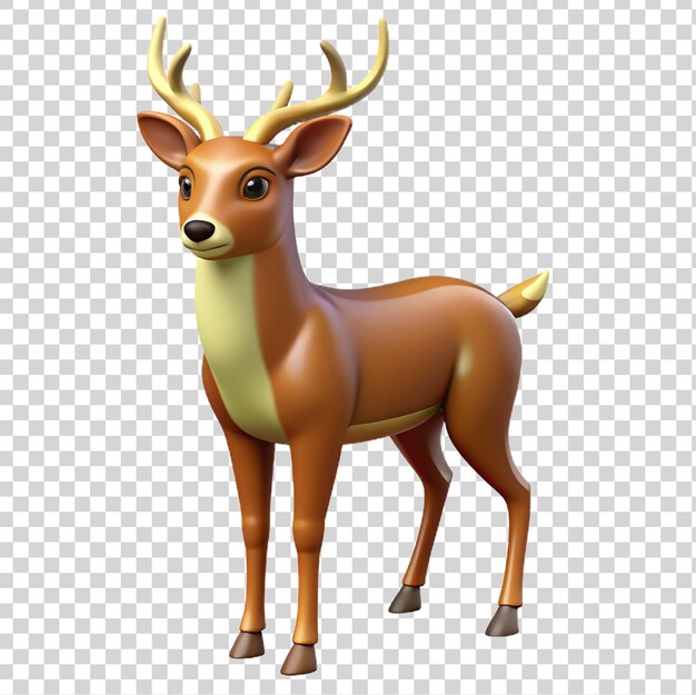 PSD 3d deer on a transparent background