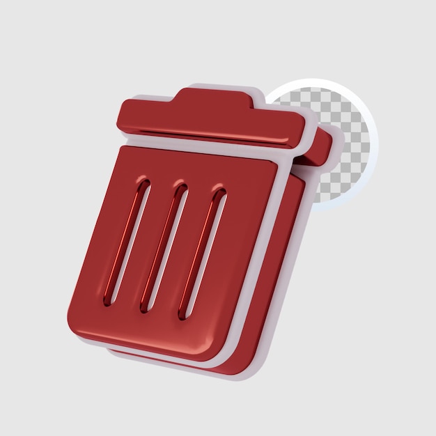 3d delete icon transparent background Premium Psd