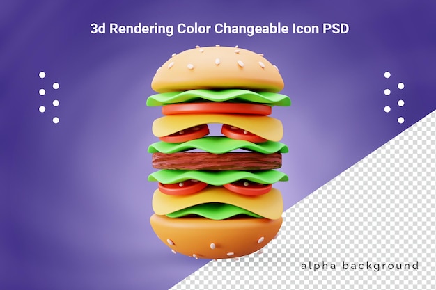 PSD 3d 맛있는 햄버거