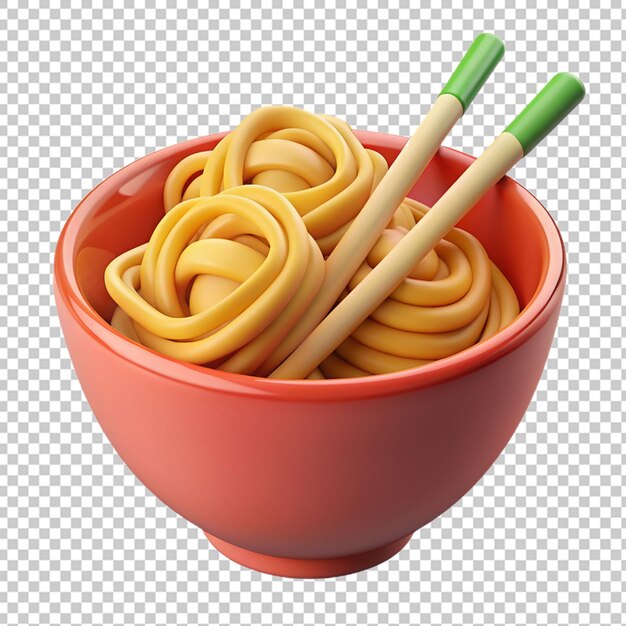 3d delizioso ramen in ciotola con le bacchette