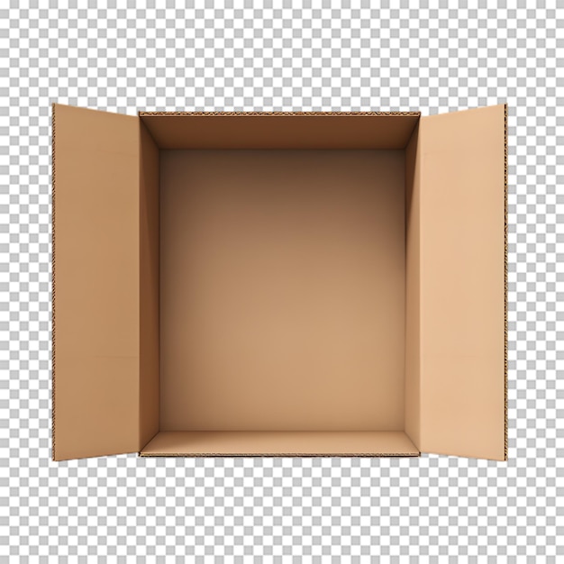 PSD 3d delivery box up view isolated on transparent background