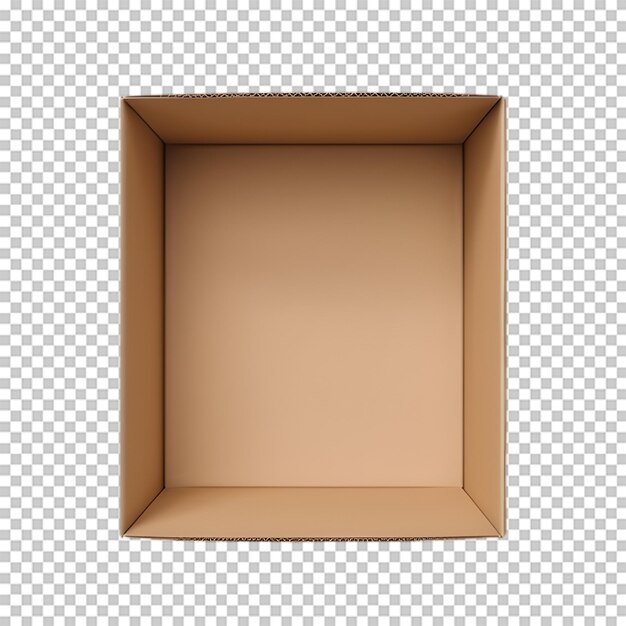 PSD 3d delivery box up view isolated on transparent background