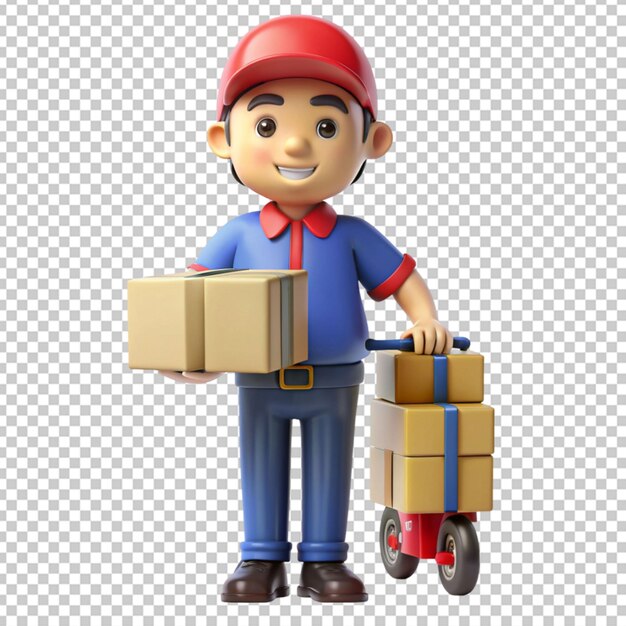 PSD 3d delivery man