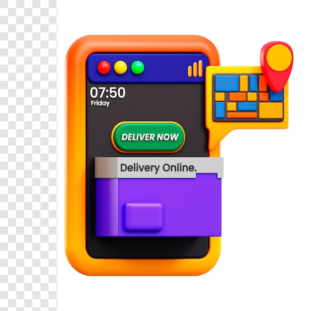 PSD 3d delivery tracking app