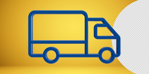 3d delivery truck icon png on transparent background