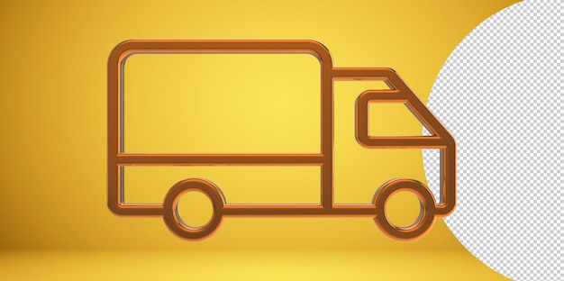 3d delivery truck icon png on transparent background