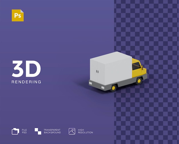 3D delivery truck illustration