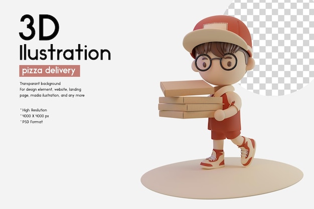 PSD 3d deliveryman character