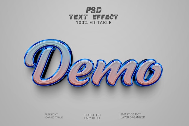 3d demo psd text effect style