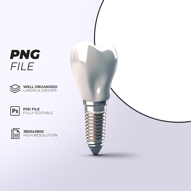 A 3d dental implant png file 3d tooth implant png file