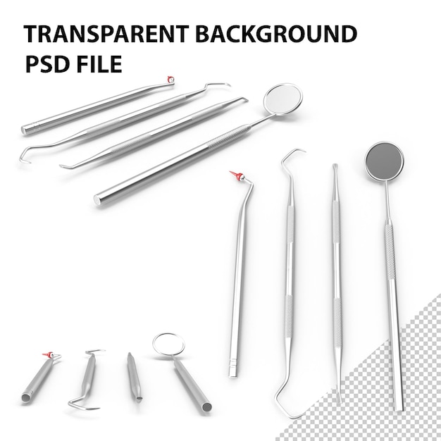 PSD 3d dental tools png