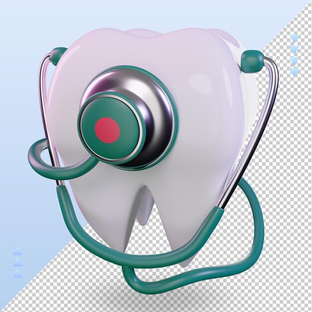 PSD 3d dentist stethoscope bangladesh flag rendering right view