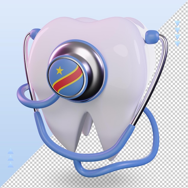 PSD 3d dentist stethoscope democratic congo flag rendering right view