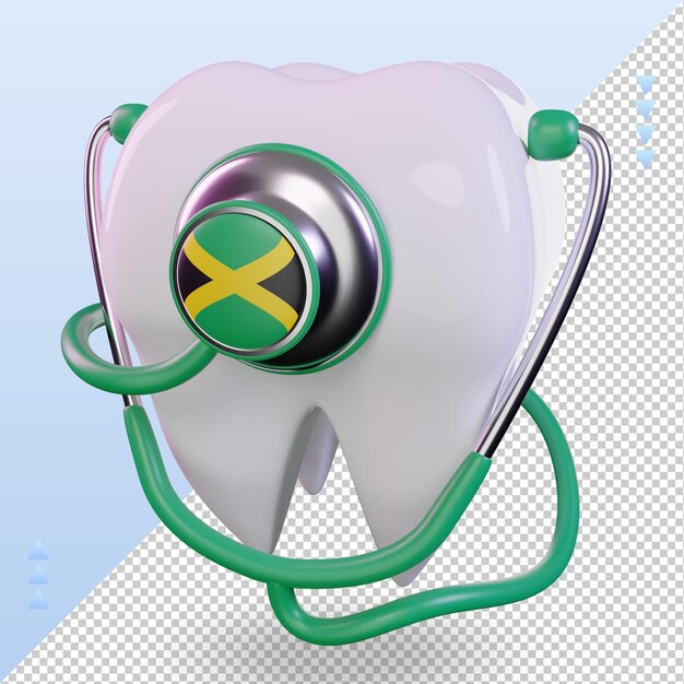 3d dentist stethoscope jamaica flag rendering right view