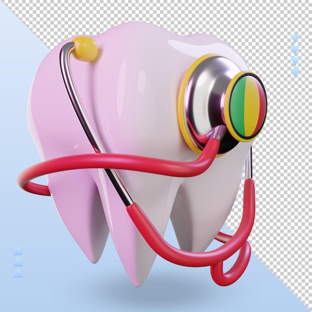 PSD 3d dentist stethoscope mali flag rendering left view