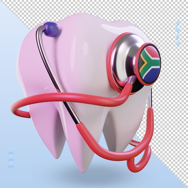PSD 3d dentist stethoscope south africa flag rendering left view