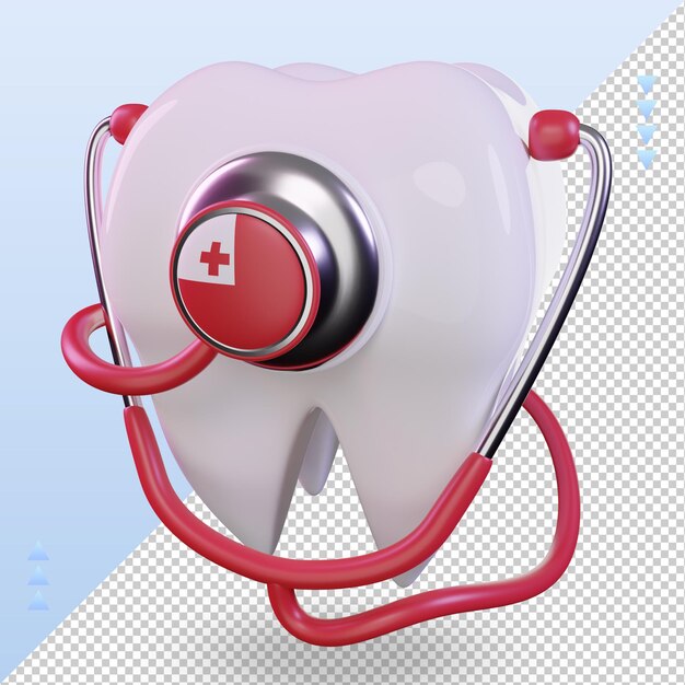 3d dentist stethoscope tonga flag rendering right view