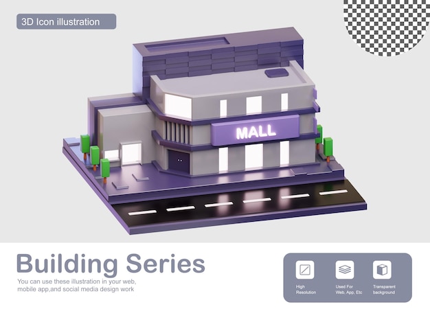 Illustrazione 3d del magazzino dei reparti