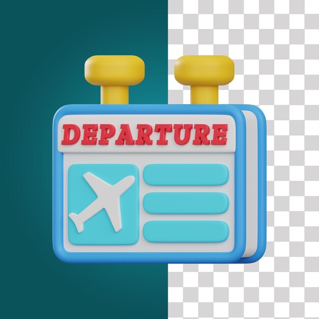 PSD 3d departure board illustration