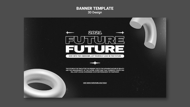 PSD modello di banner design 3d