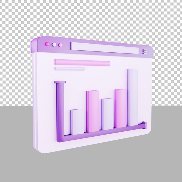 PSD 3d design icon dashboard data up illustration for business