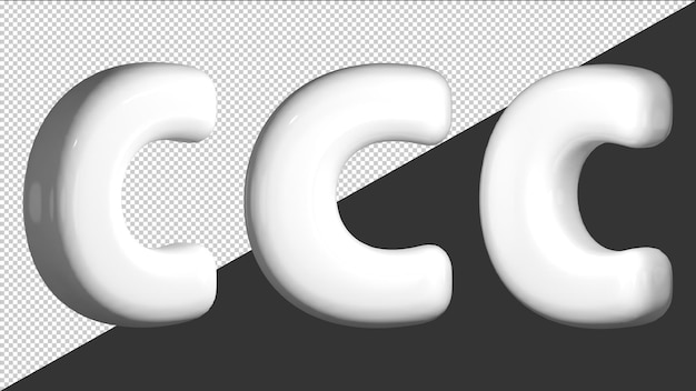 PSD 3d design letter c