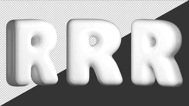 PSD 3d design letter r