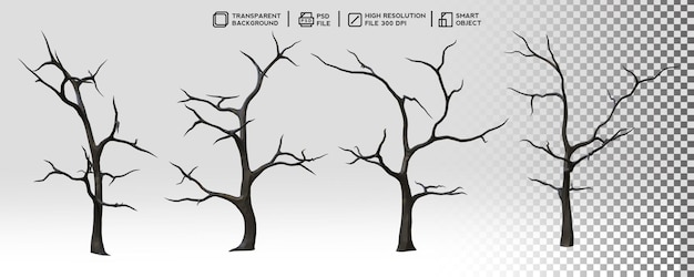 3d design set barren tree without leaf