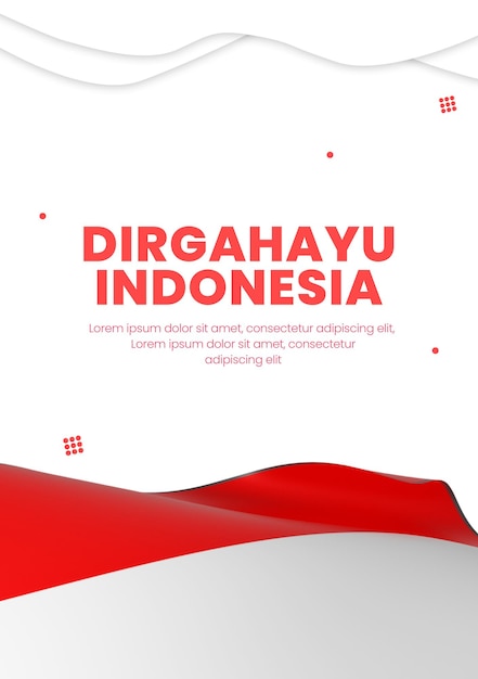 PSD 3d design social media post indonesian independence