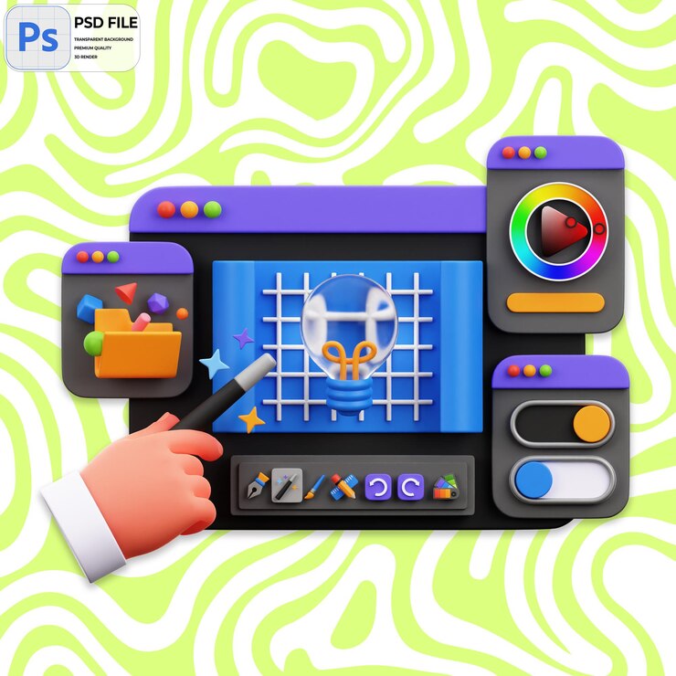 PSD 3d designing illustration render icon isolated png