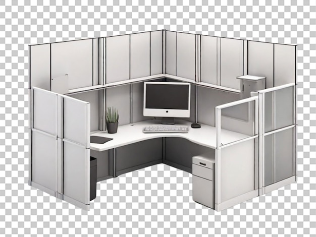 3d of detailed cubicle on white background