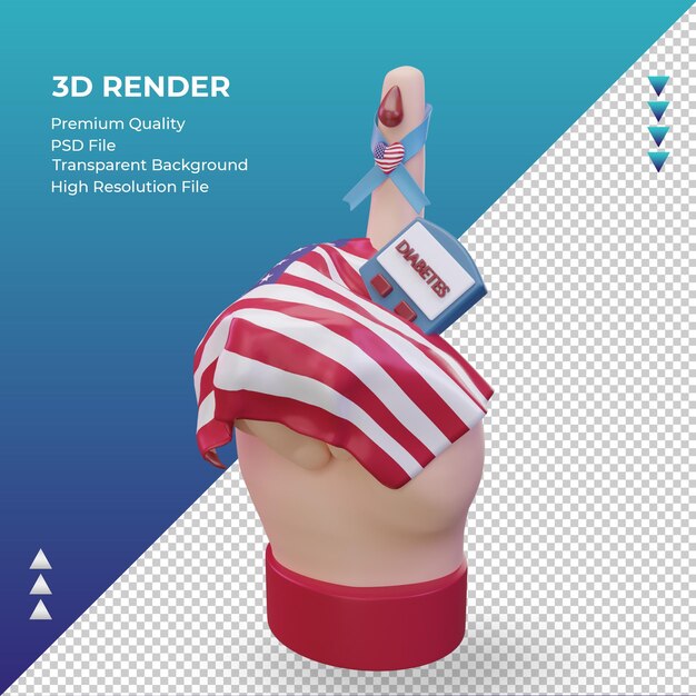 3D День борьбы с диабетом в Америке, вид справа