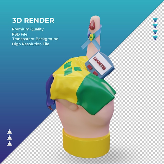 3 d の糖尿病の日セントビン セントおよびグレナディーン諸島レンダリング右ビュー