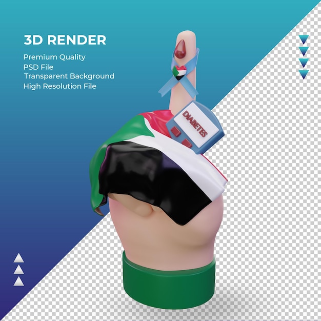 3 d の糖尿病の日スーダン レンダリング右ビュー
