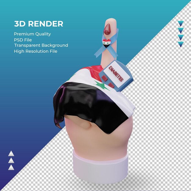 3 d の糖尿病の日シリア レンダリング右ビュー
