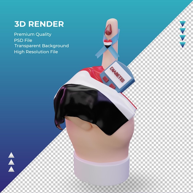 PSD 3 d の糖尿病の日イエメン レンダリング右ビュー